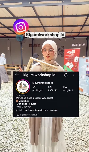 Peserta workshop ukir kayu di Kigumi Creative